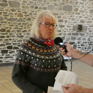 Corinne, au sommet du phare de Gatteville